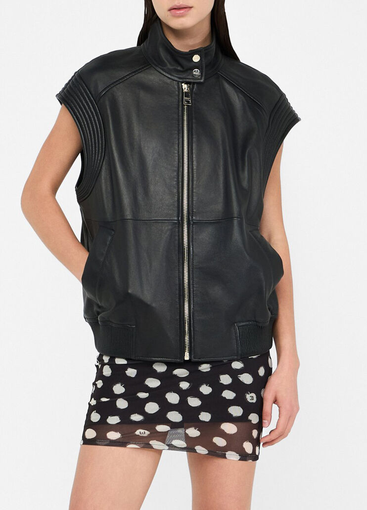 Oversize-Lederweste Schwarz Liu Jo - medium