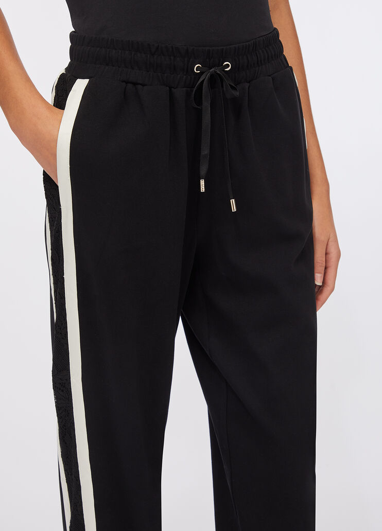 Plush jogging trousers with lace black Liu Jo - large image number 2