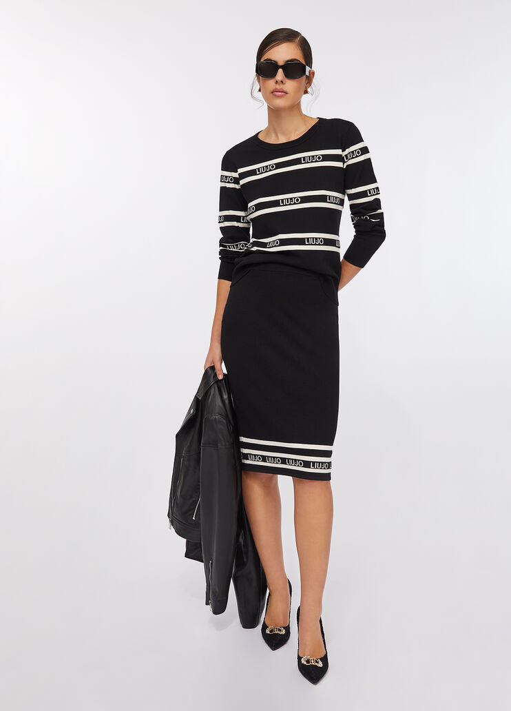 Pull à rayures noir Liu Jo - large image number 5