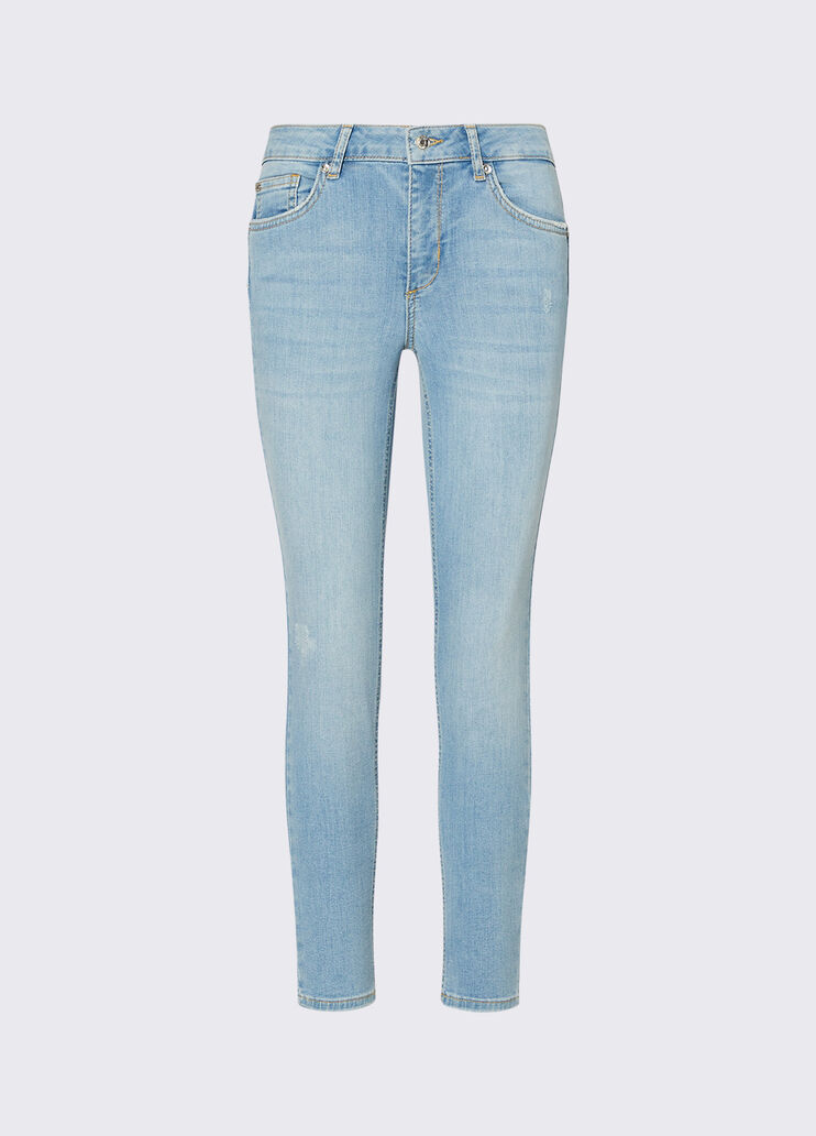 Skinny-Jeans in Cropped-L&auml;nge Denimblau Liu Jo - medium