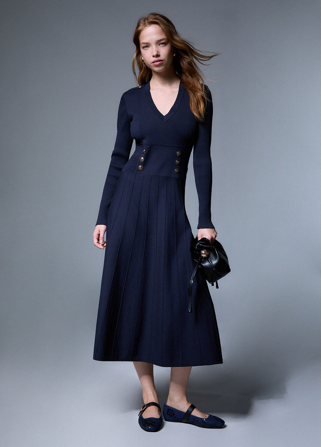 Midikleid aus Strick Dunkelblau Liu Jo - large image number 2