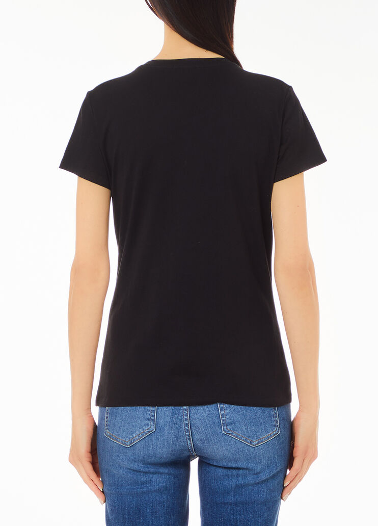 T-shirt with logo and gemstones black Liu Jo - medium T-shirt with logo and gemstones black Liu Jo - medium
