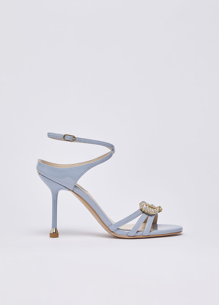 Sandali in vernice con logo gioiello azzurro polvere Liu Jo - medium