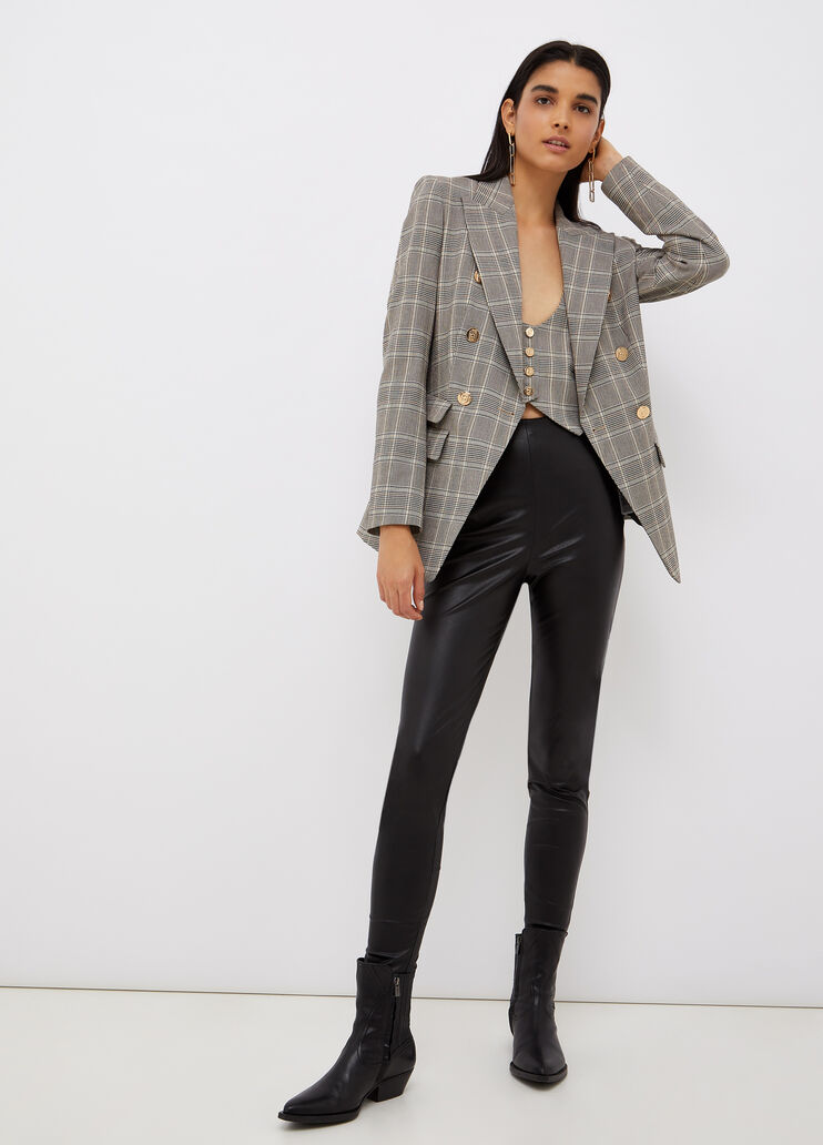 Blazer dal taglio maschile cammello/check Liu Jo - large image number 4 Blazer dal taglio maschile cammello/check Liu Jo - large image number 4