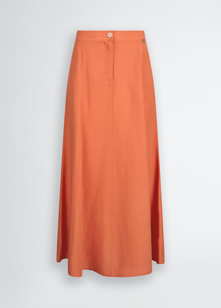 Linen-blend skirt terracotta Liu Jo - large image number 6 Linen-blend skirt terracotta Liu Jo - large image number 6