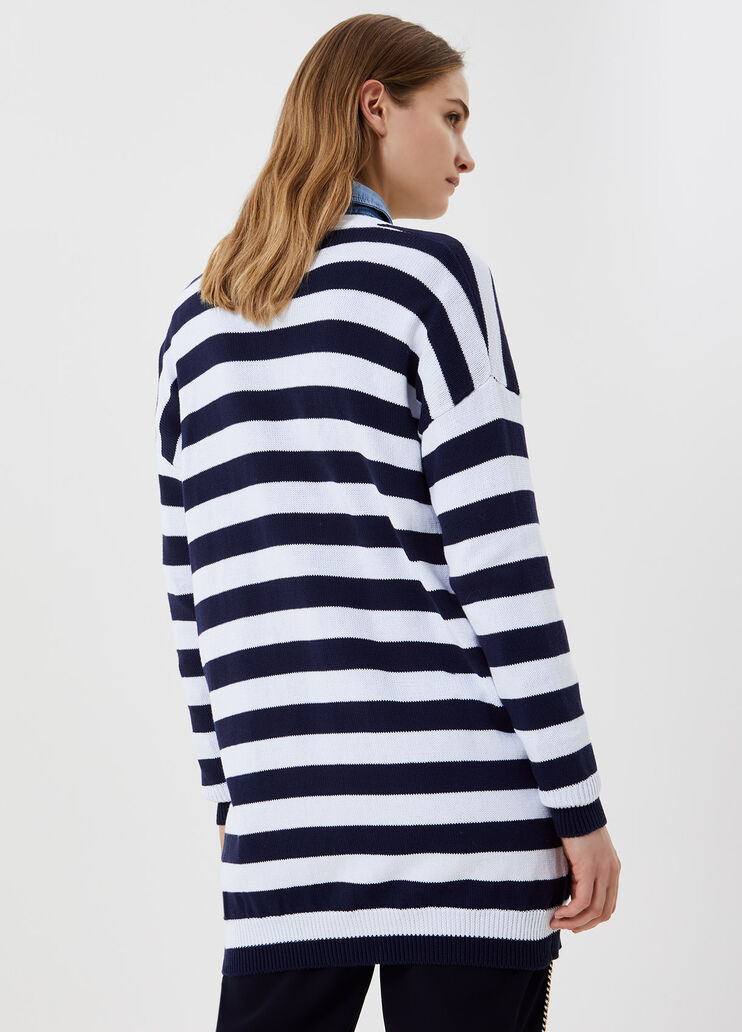 Длинный кардиган в полоску Белый/синий Liu Jo - large image number 1