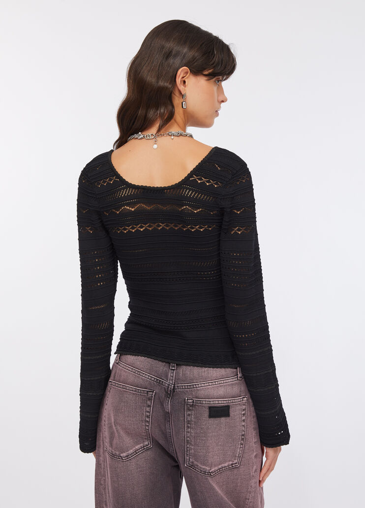 Pull ajouré noir Liu Jo - large image number 1