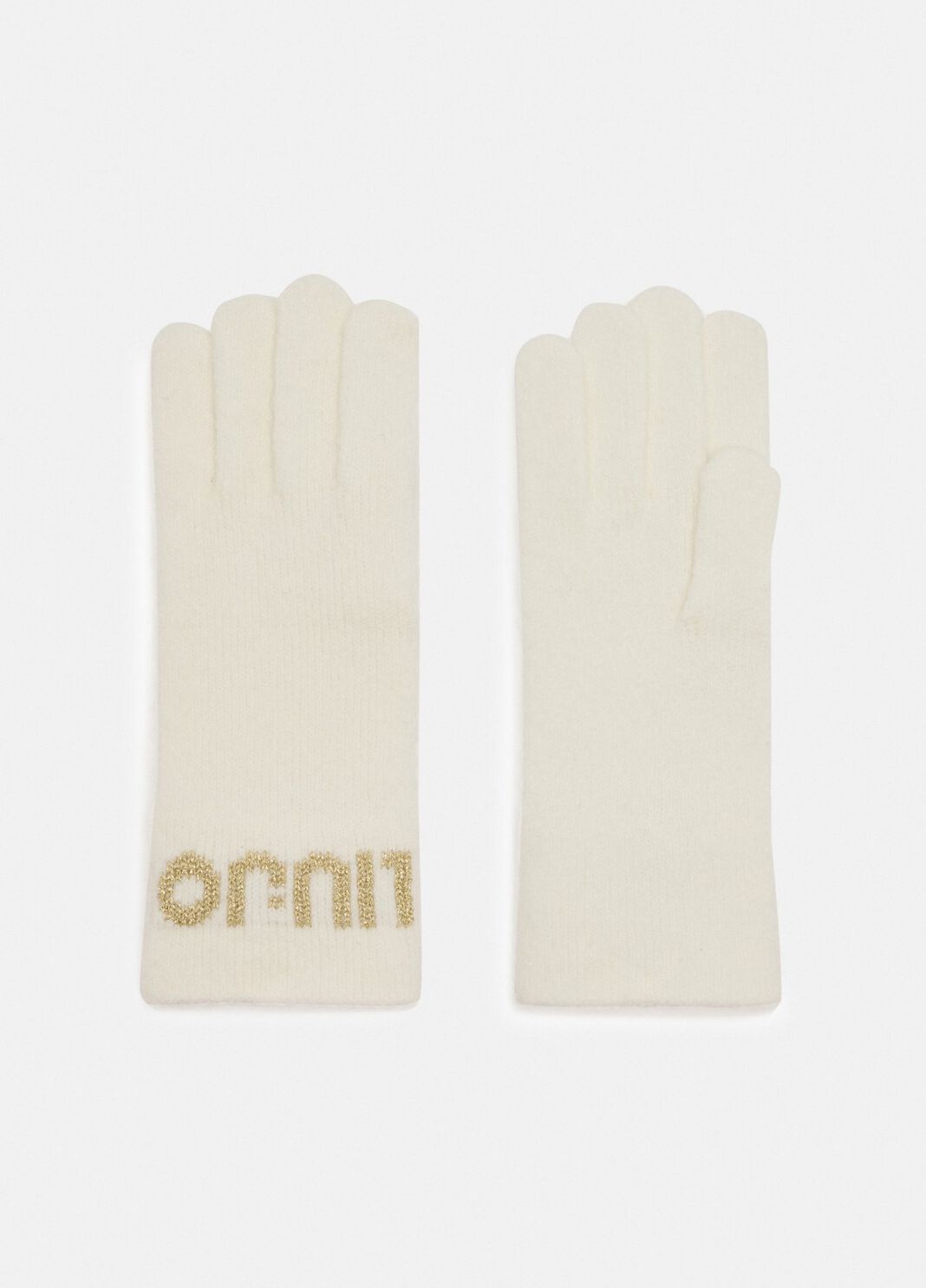Gloves with logo white wool Liu Jo - large image number 1