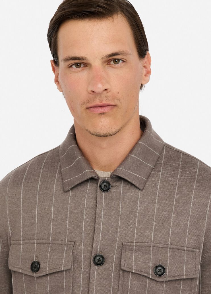 Striped cotton and wool shirt brown Liu Jo - large image number 2