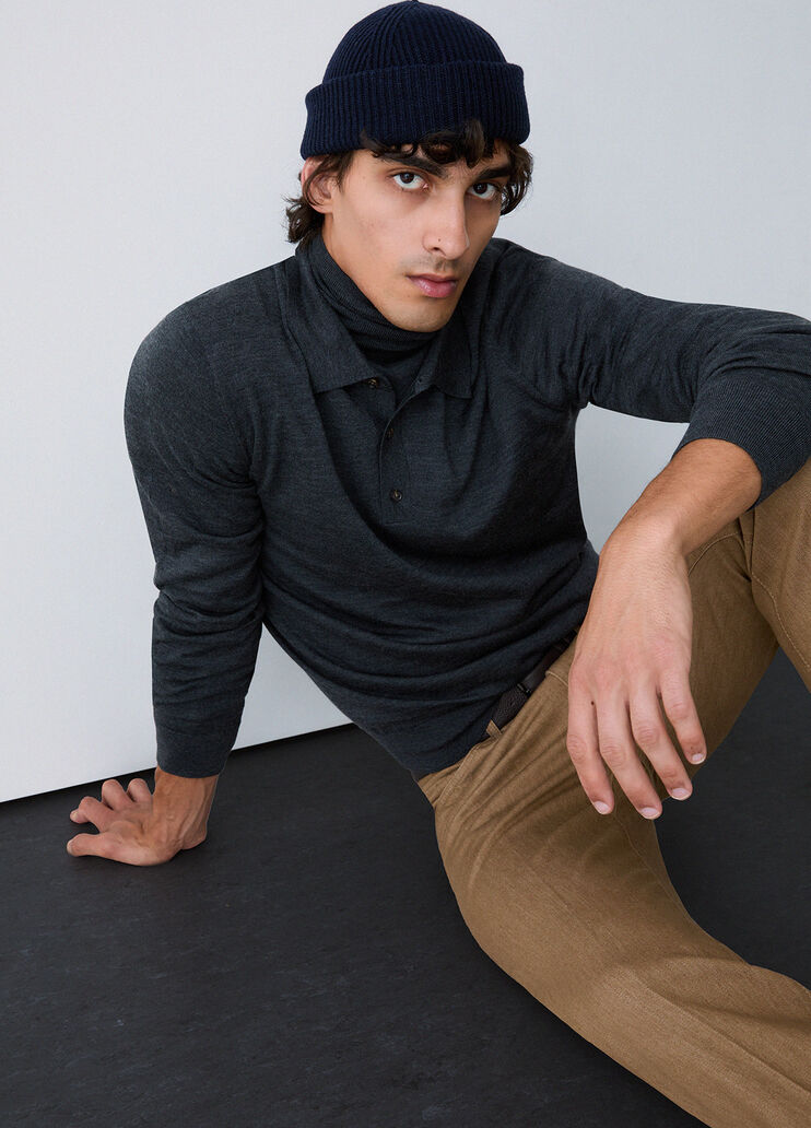 Merino Wool Polo dark grey Liu Jo - medium