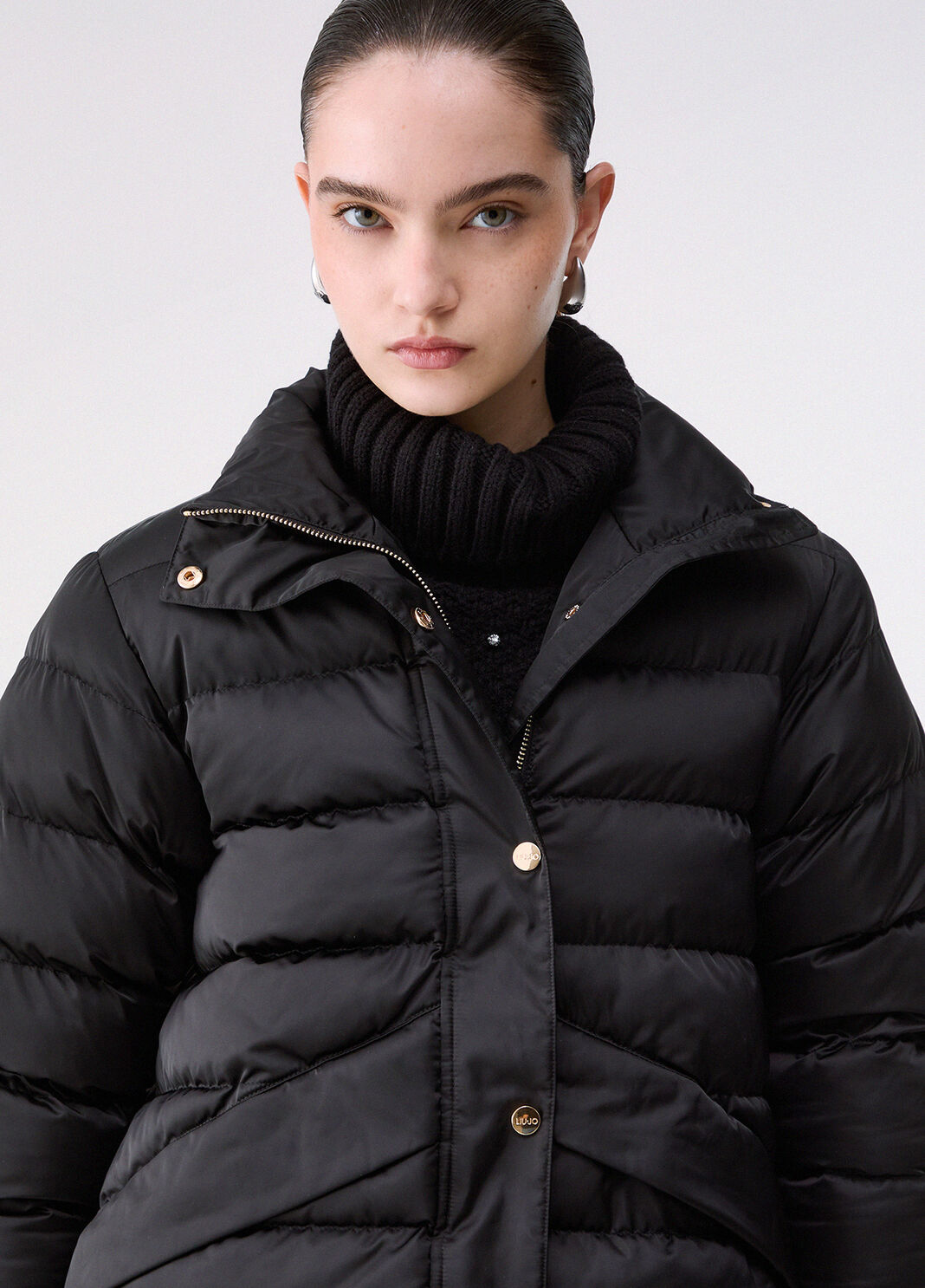 Padded Jacket in Glossy Nylon black Liu Jo - large image number 4