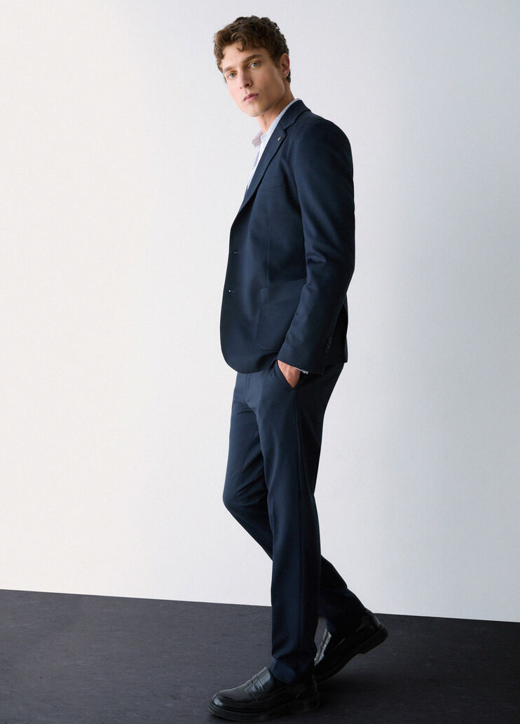 Slim trousers fit in jersey navy blue Liu Jo - medium