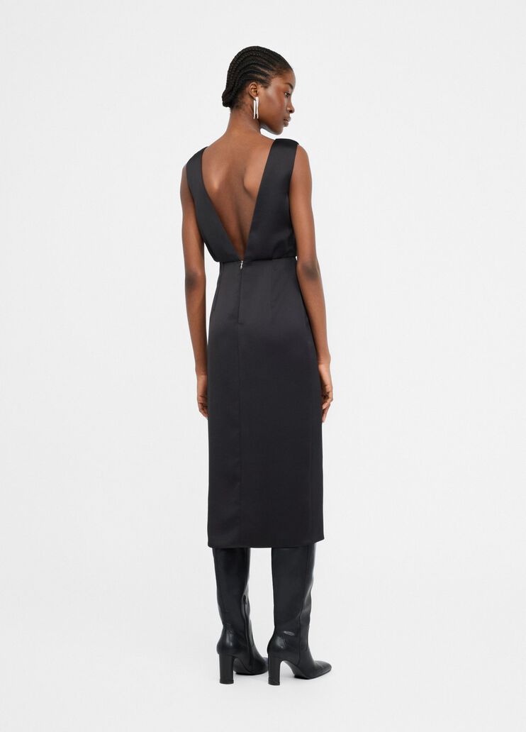 Robe midi élégante en satin noir Liu Jo - large image number 1 Robe midi élégante en satin noir Liu Jo - large image number 1