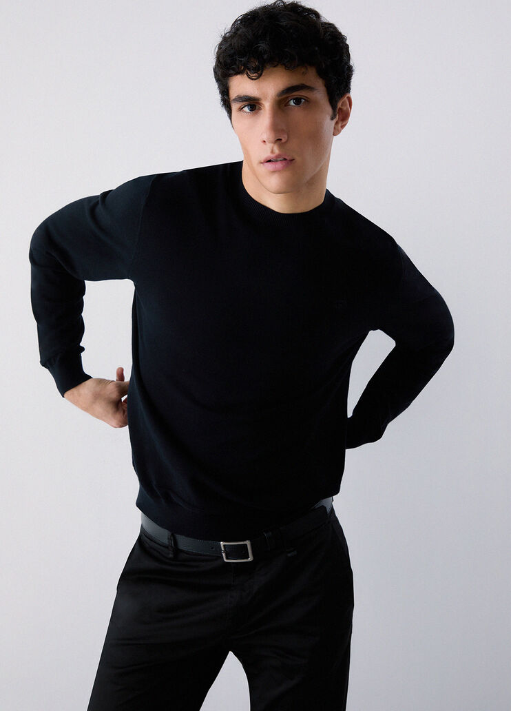 <li> Pull en cr&ecirc;pe de coton </li>
 noir Liu Jo - medium