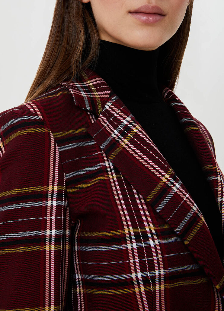 Long tartan blazer Red Liu Jo - large image number 2