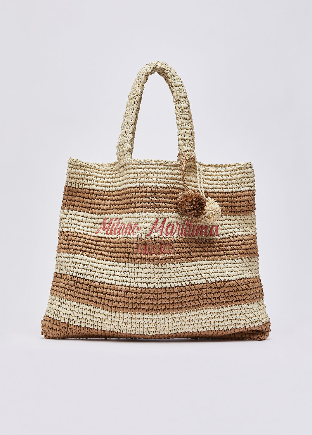 Tote bag media a righe marrone Liu Jo - large image number 1