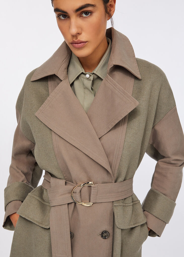 Double-breasted wool trench coat asparagus Liu Jo - medium Double-breasted wool trench coat asparagus Liu Jo - medium