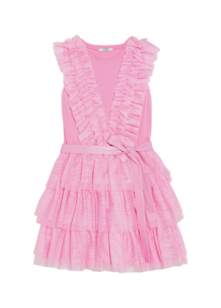 Tulle dress with belt pink Liu Jo - large image number 0