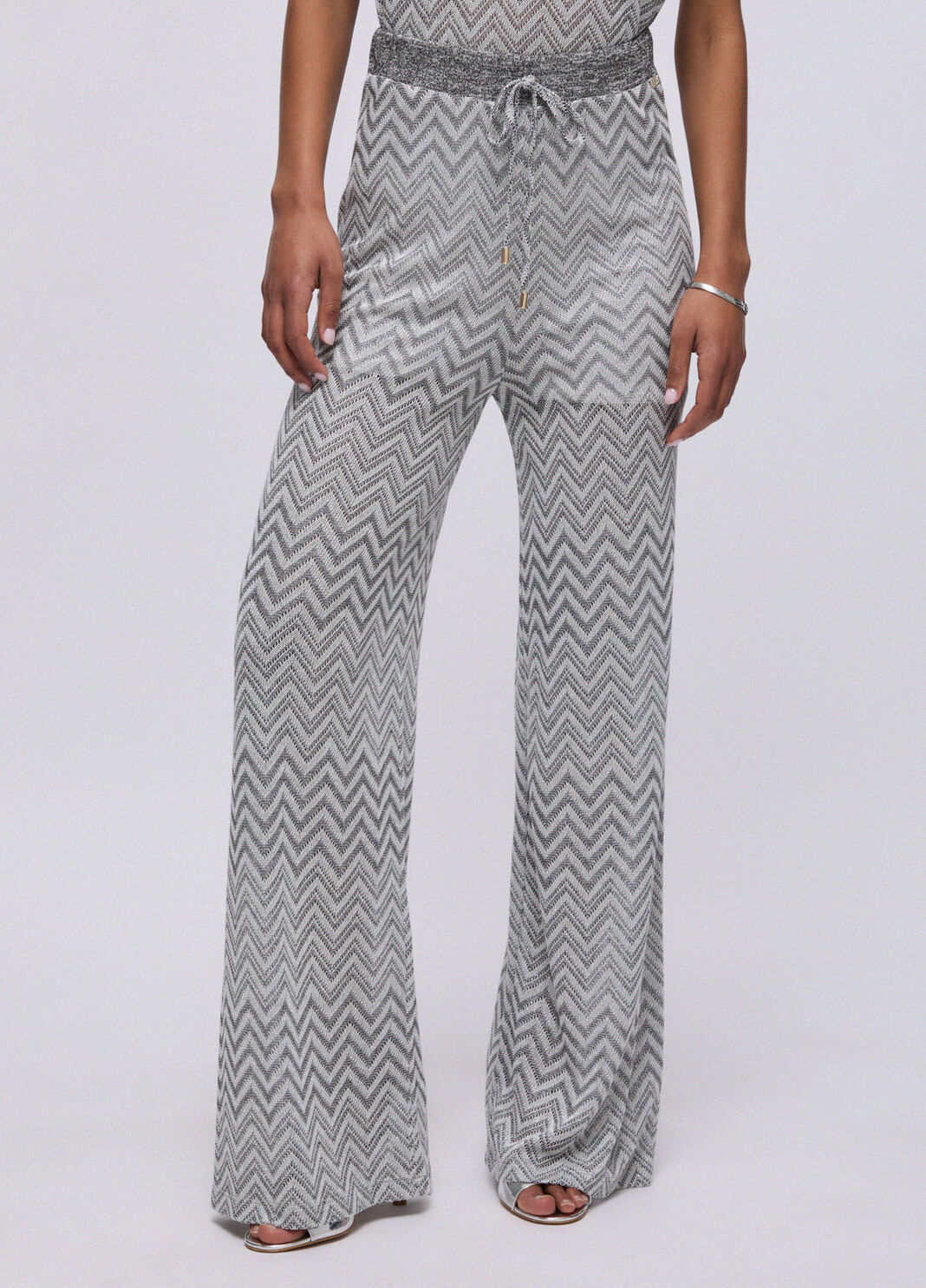 Chevron knit trousers grey Liu Jo - large image number 0