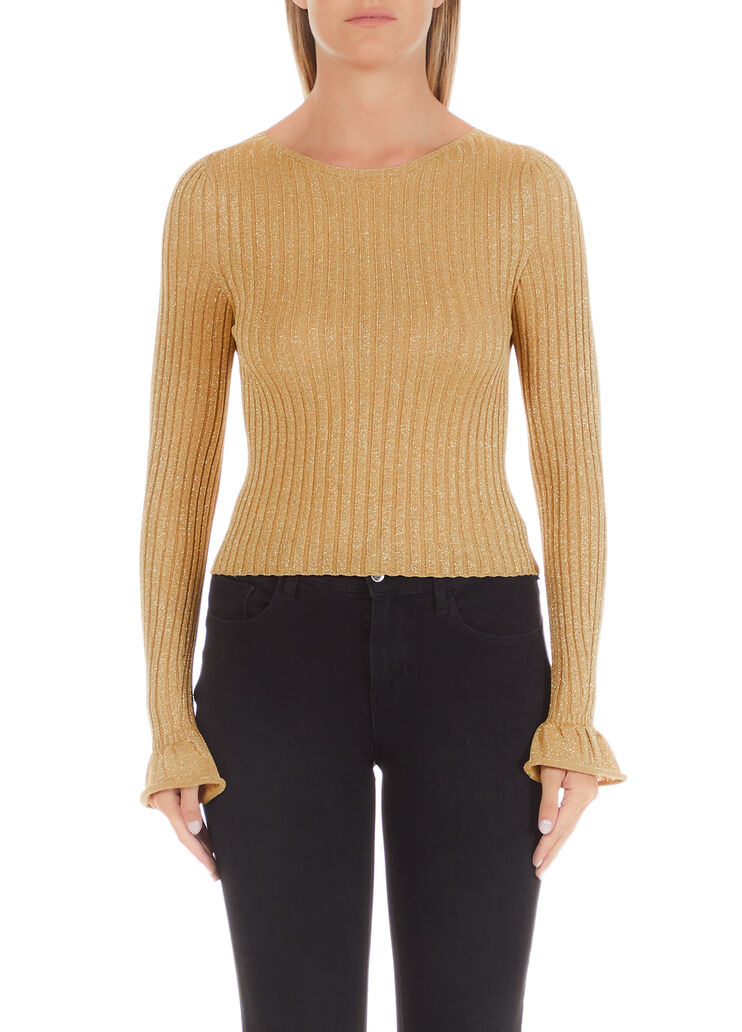 Pull avec volants moutarde Liu Jo - large image number 0