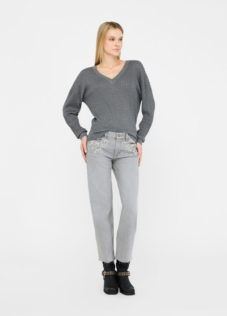 V-neck jumper anthracite Liu Jo - medium V-neck jumper anthracite Liu Jo - medium