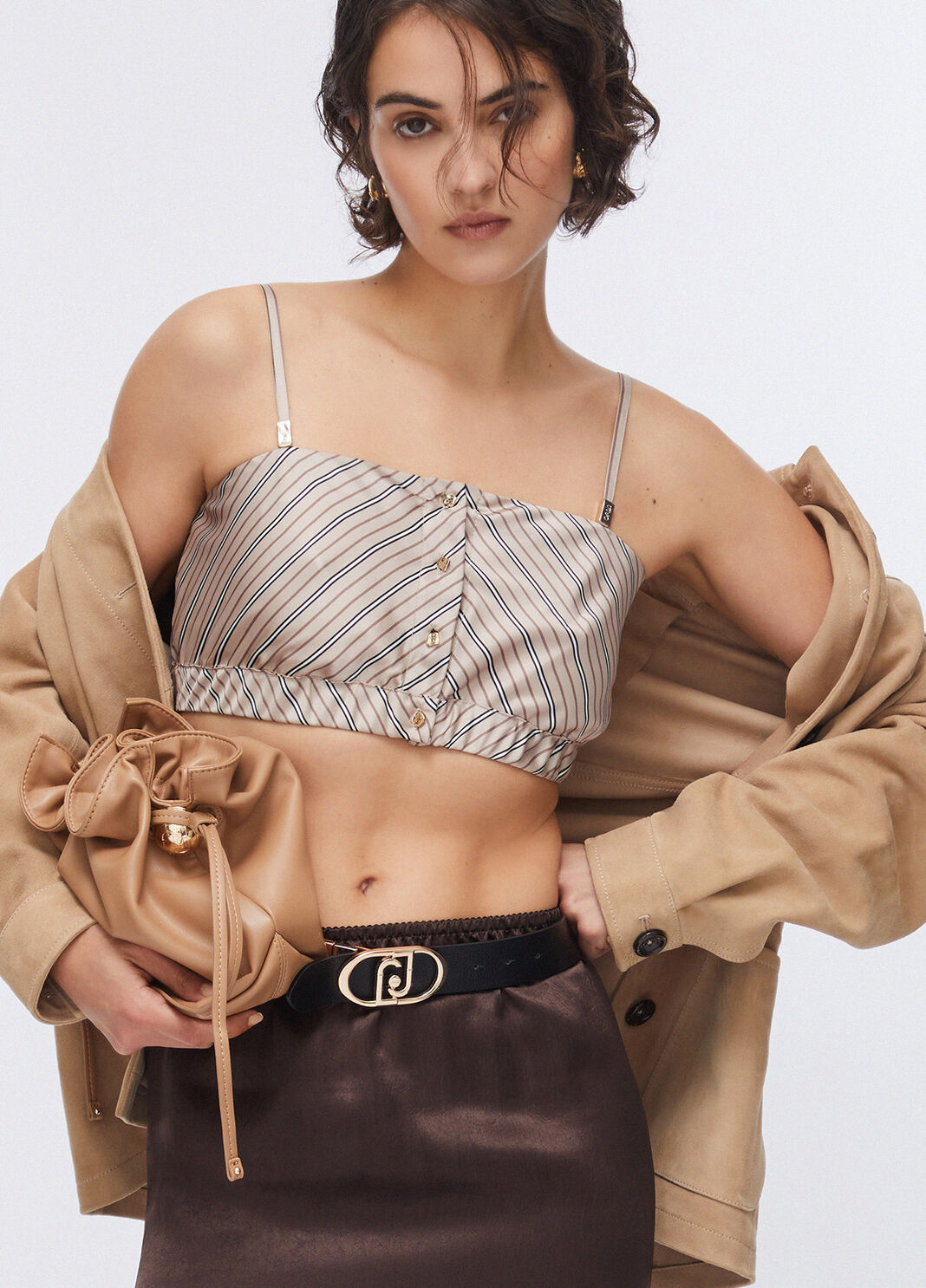 Gestreiftes Crop Top Beige Liu Jo - large image number 2