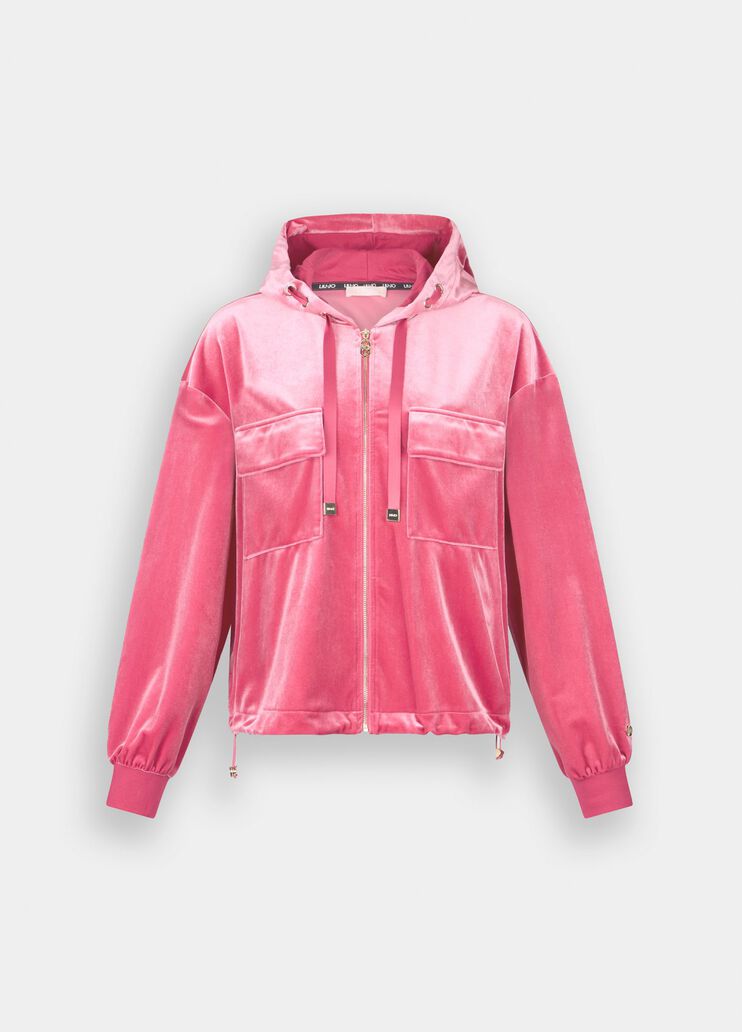 Chenille hoodie black cherry Liu Jo - large image number 6