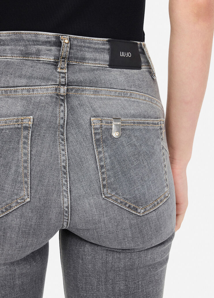High-rise flared jeans grey denim Liu Jo - large image number 4