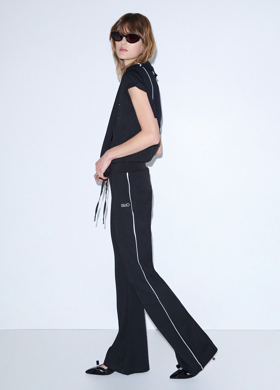 Pantaloni in punto milano nero Liu Jo - large image number 3