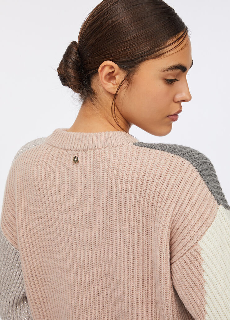 Wool sweater with inlays beige Liu Jo - large image number 2