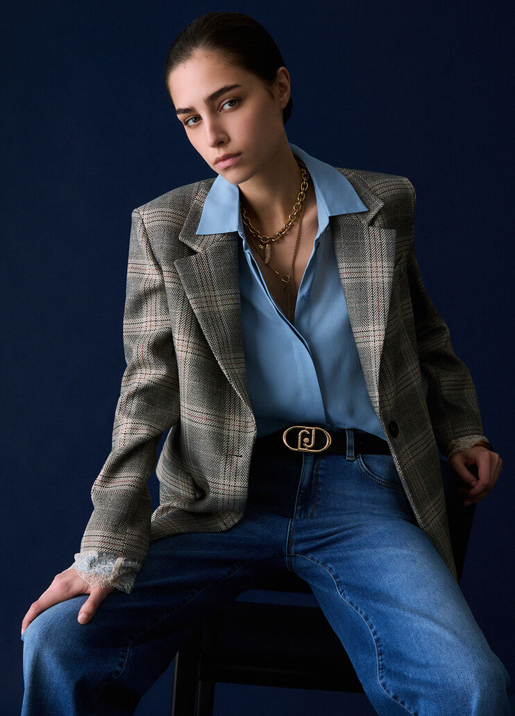 Check blazer with lace details beige check Liu Jo - medium