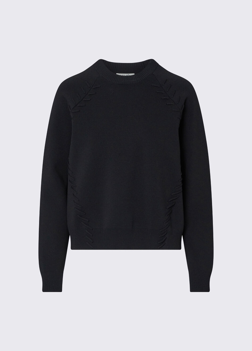 Boxy sweater with braided details black Liu Jo - large image number 6