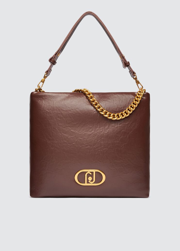 Sac hobo format moyen LaPuffy marron fonc&eacute; Liu Jo - medium