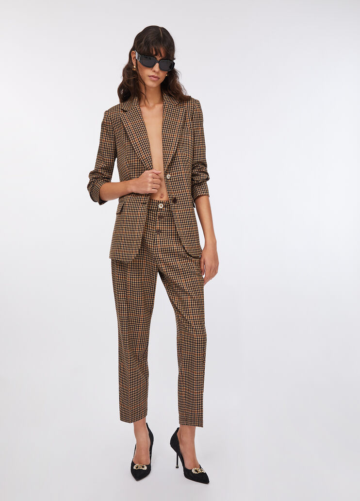 Chequered trousers with darts beige Liu Jo - large image number 5 Chequered trousers with darts beige Liu Jo - large image number 5