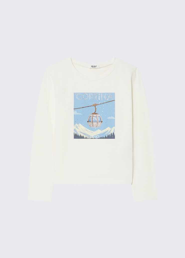 Printed Jersey T-shirt Cortina Liu Jo - medium