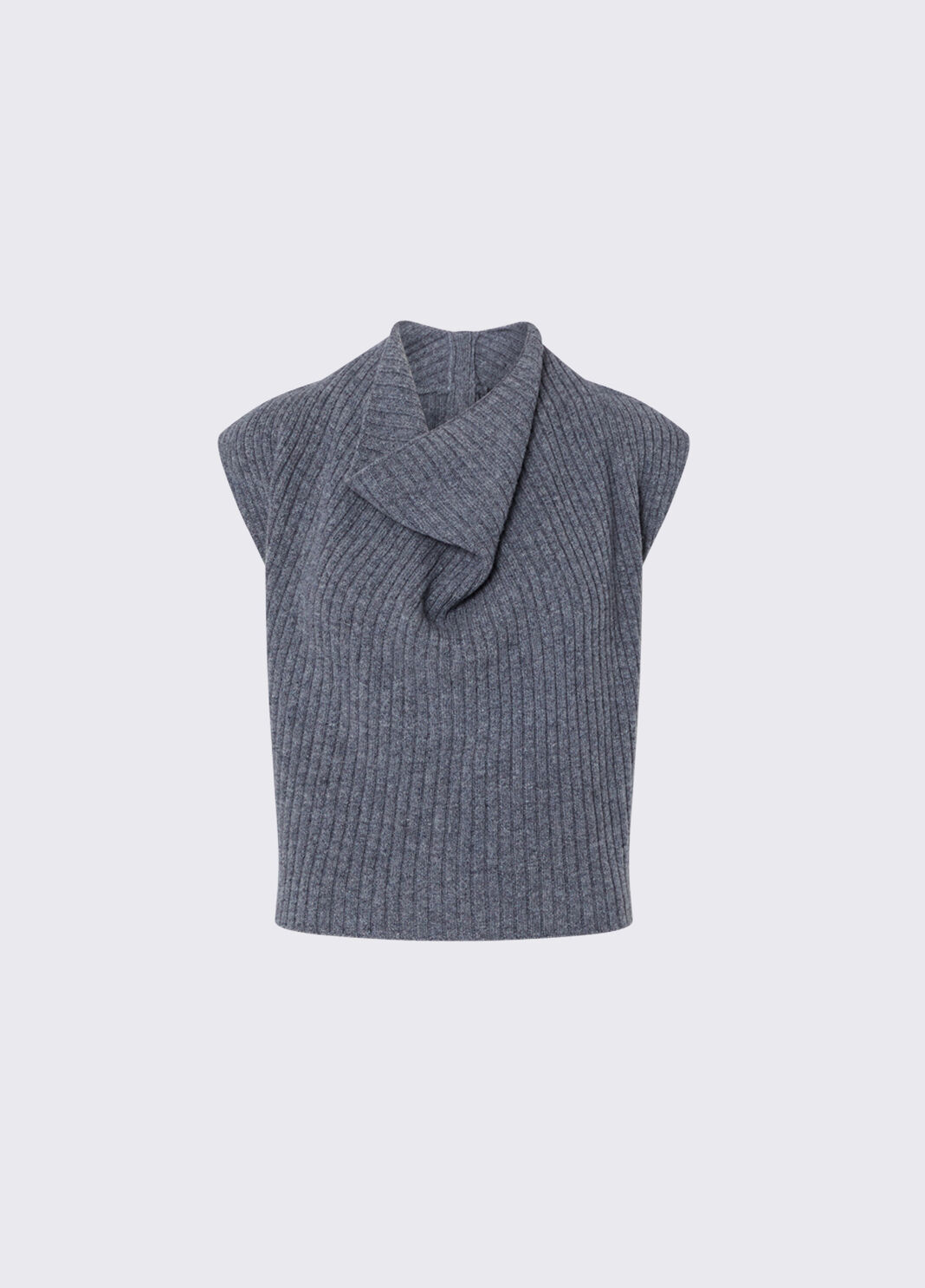 Top in wool a ribbed grey m&eacute;lange Liu Jo - large image number 6