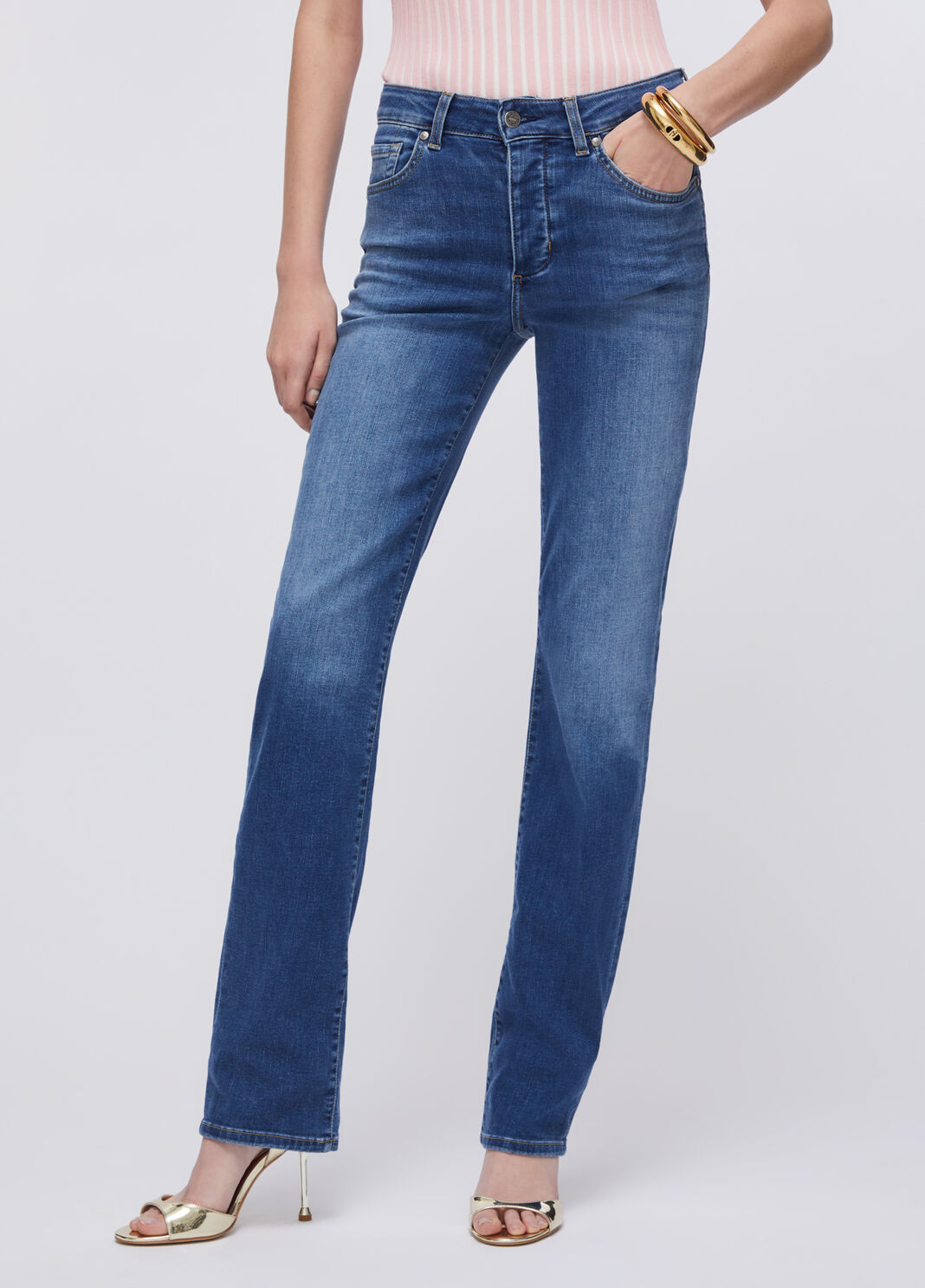 High-rise straight-leg jeans dark blue denim Liu Jo - large image number 0