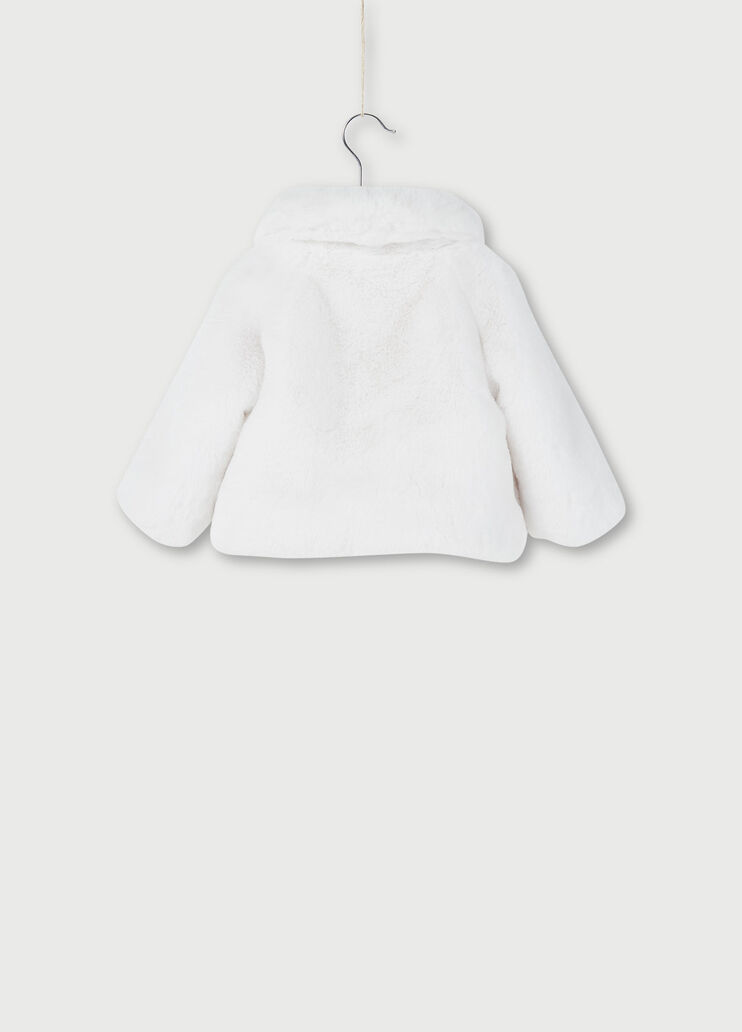 Faux fur jacket with brooch White Liu Jo - large image number 1 Faux fur jacket with brooch White Liu Jo - large image number 1