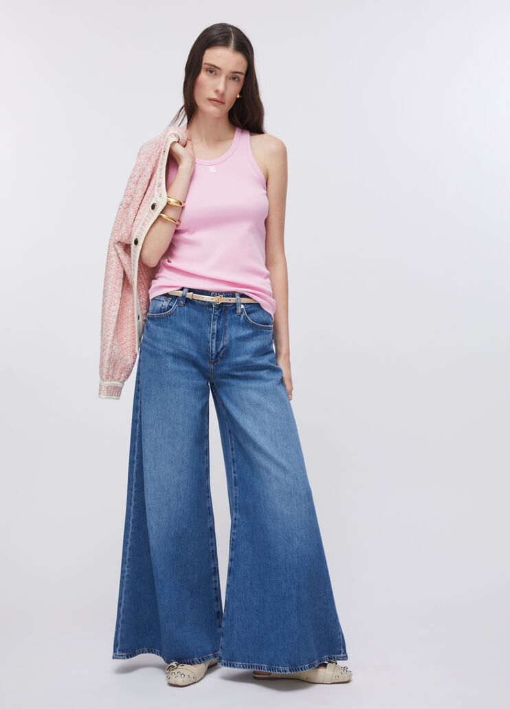 High-waisted super-flared jeans dark blue denim Liu Jo - large image number 5