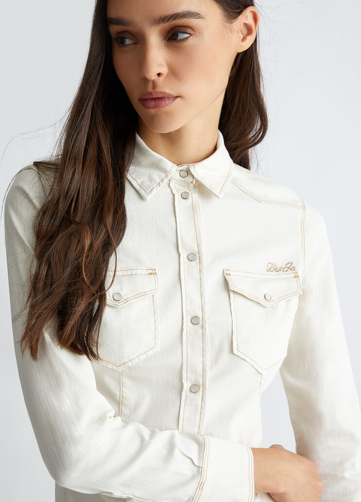 Denim shirt white wool Liu Jo - medium Denim shirt white wool Liu Jo - medium