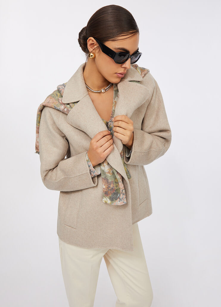 Manteau en laine avec ceinture beige Liu Jo - medium