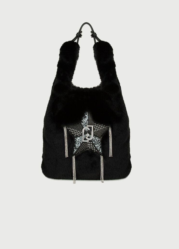Сумка на плечо с искусственным мехом Чёрный Liu Jo - large image number 0