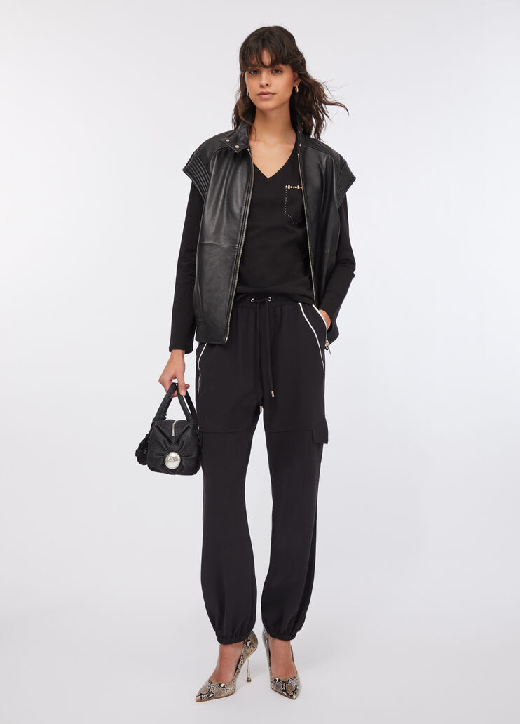 T-shirt with rhinestones black Liu Jo - large image number 5