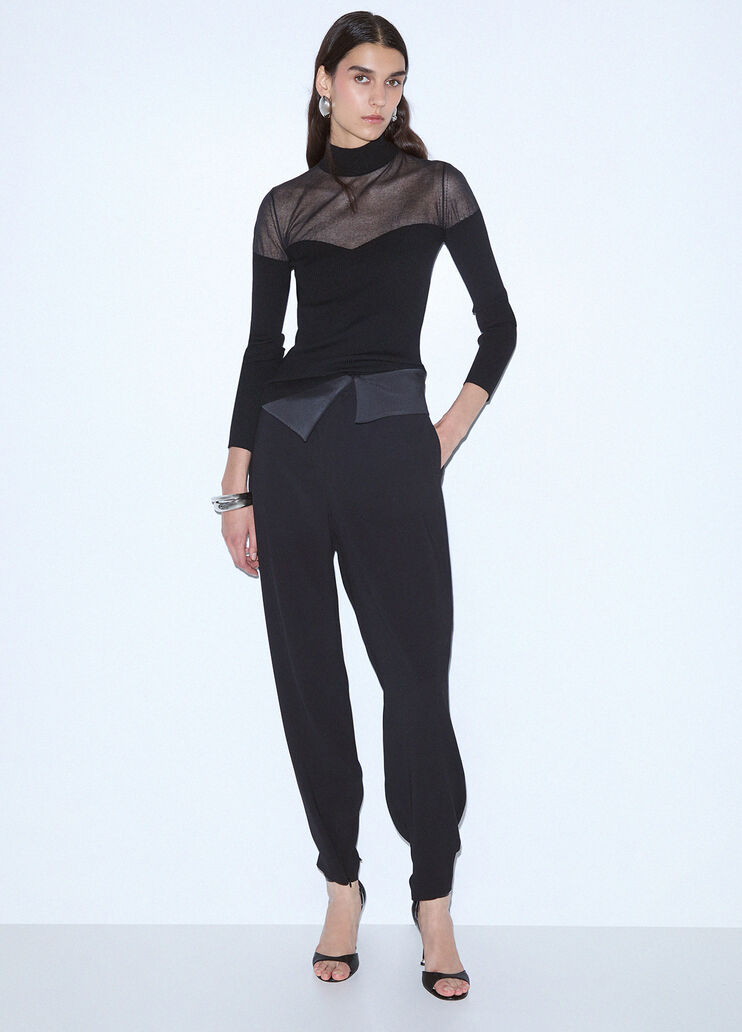 Lupetto con inserti see-through nero Liu Jo - medium