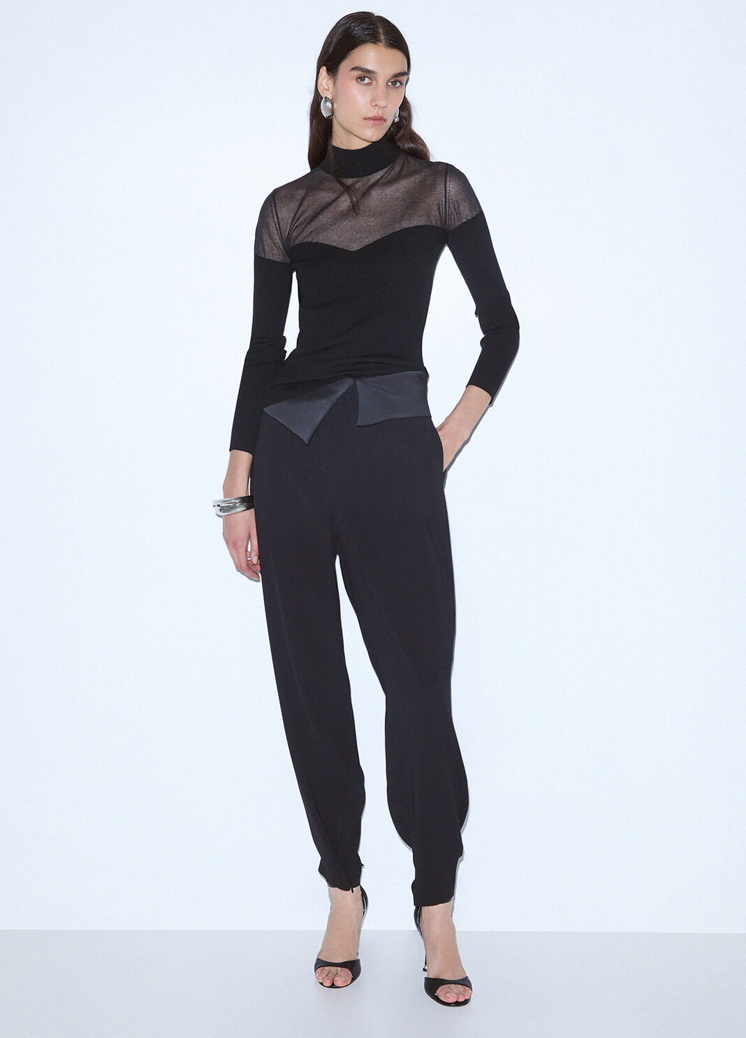 Turtleneck top with see-through inserts black Liu Jo - large image number 3