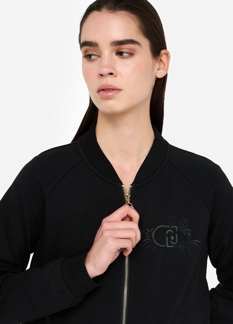 Fleece bomber jacket black Liu Jo - medium Fleece bomber jacket black Liu Jo - medium