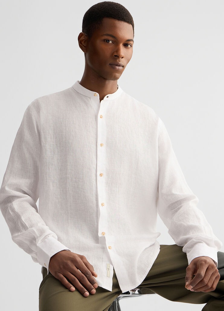100% linen Mandarin-collar shirt white Liu Jo - medium 100% linen Mandarin-collar shirt white Liu Jo - medium