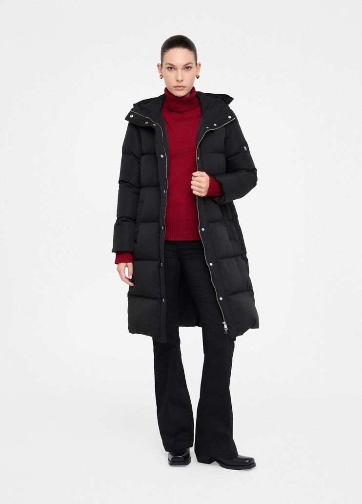 Longline down jacket with bejewelled embroidery black Liu Jo - large image number 5 Longline down jacket with bejewelled embroidery black Liu Jo - large image number 5