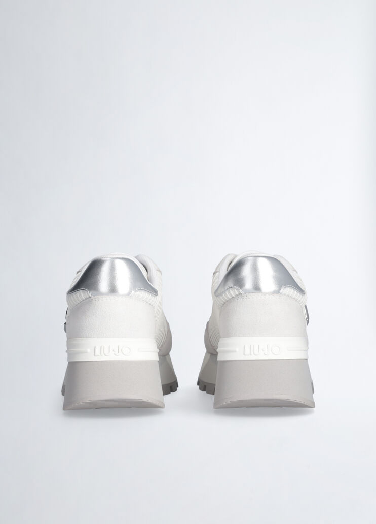 Suede and mesh platform sneakers white Liu Jo - large image number 6  Suede and mesh platform sneakers white Liu Jo - large image number 6