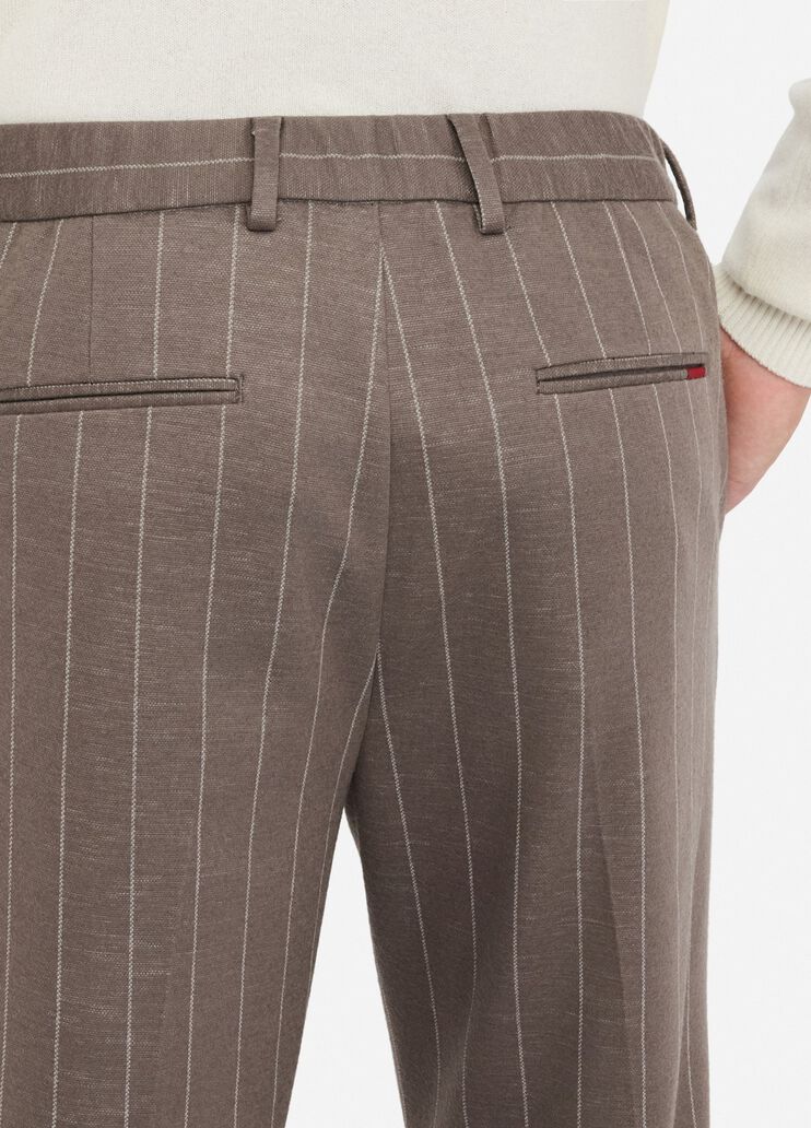 Pantalon en laine et coton à rayures marron Liu Jo - large image number 4 Pantalon en laine et coton à rayures marron Liu Jo - large image number 4